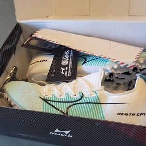 Health White and Green Athletic Shoes